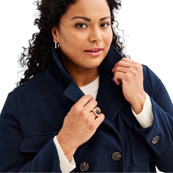 Croft & Barrow navy double breasted cropped jacket 2X - Picture 7 of 16